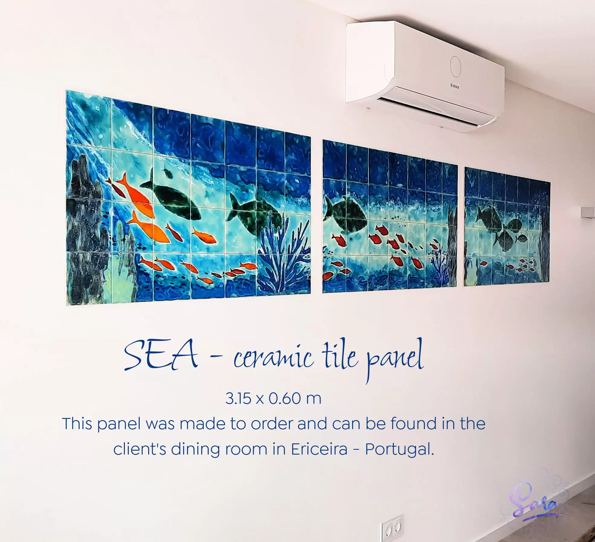 Bespoke handpainted tile panel - Image 5